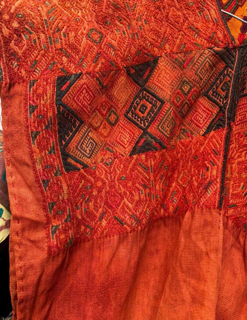 Burnt orange Nahuala huipil #1-57
