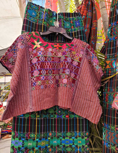 Burgundy Colotenango huipil #3-54