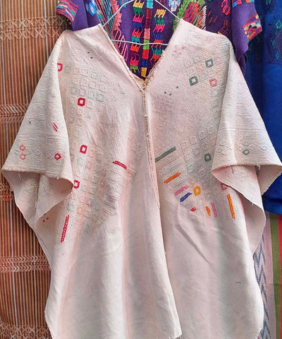 Vintage Guatemalan huipil with handwoven Mayan embroidery