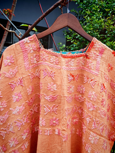 Pink and orange San Lucas Toliman huipil (Reserved for Anne)