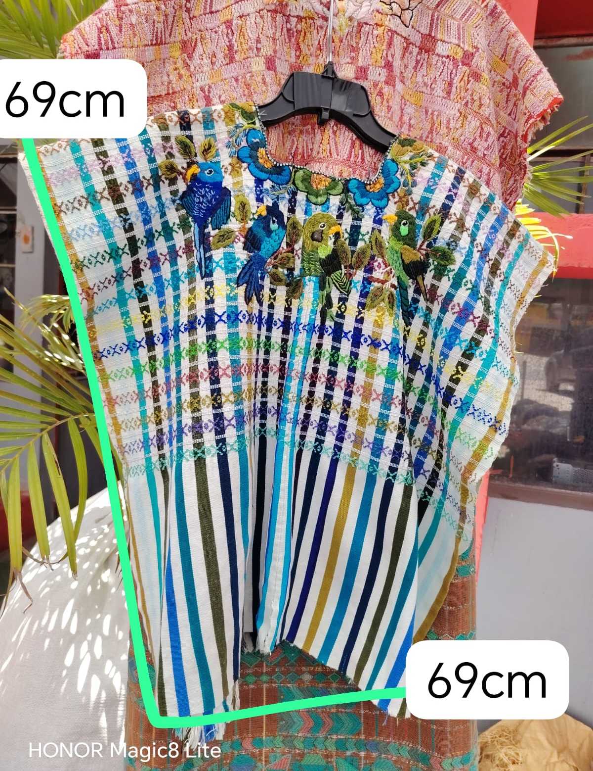 Colourful gingham Santiago huipil #5-216