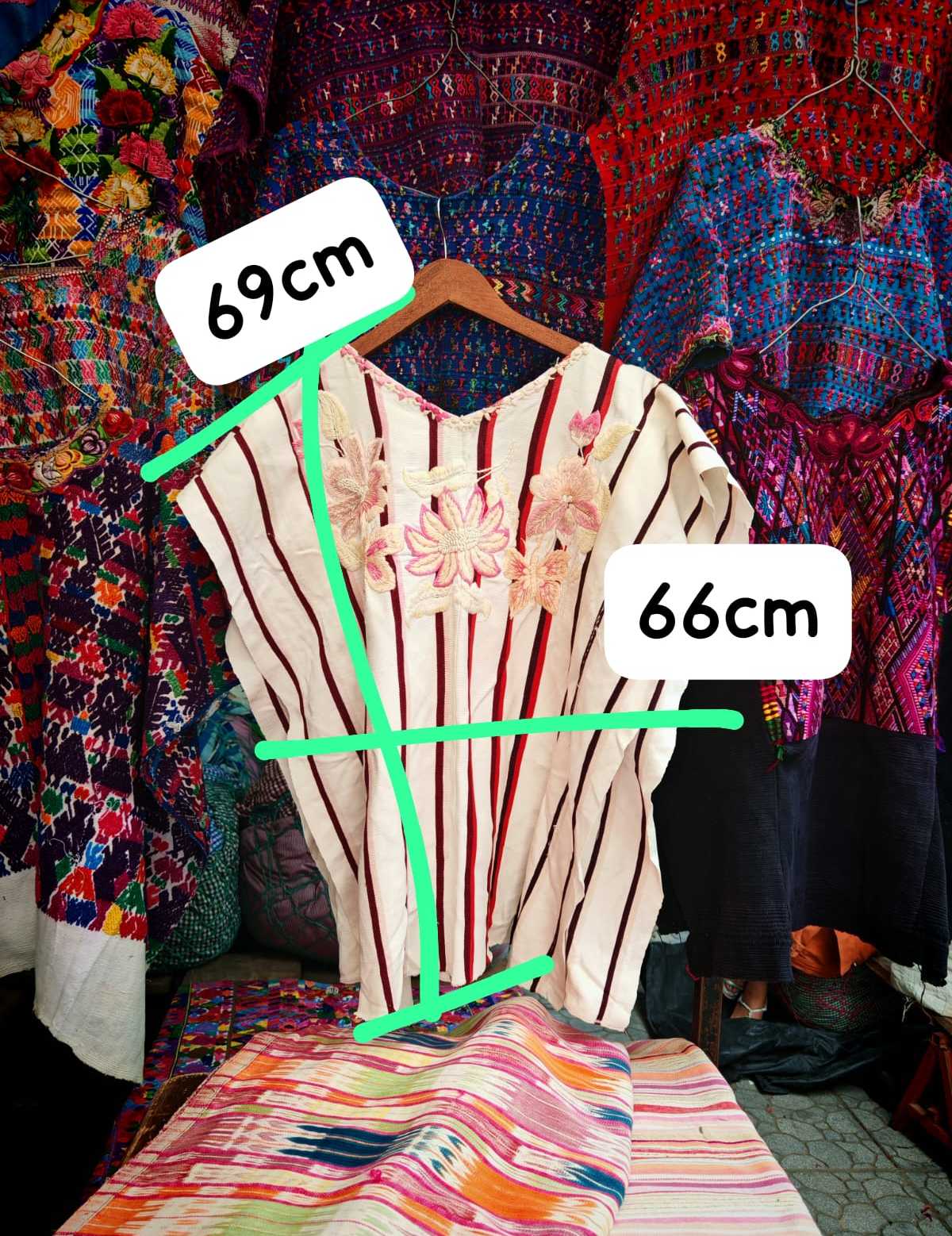 Ivory floral Santiago huipil #6-19