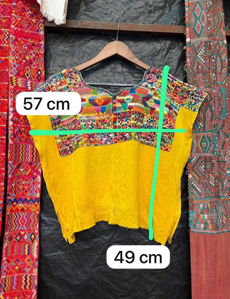 Bright yellow Nahuala huipil #6-79