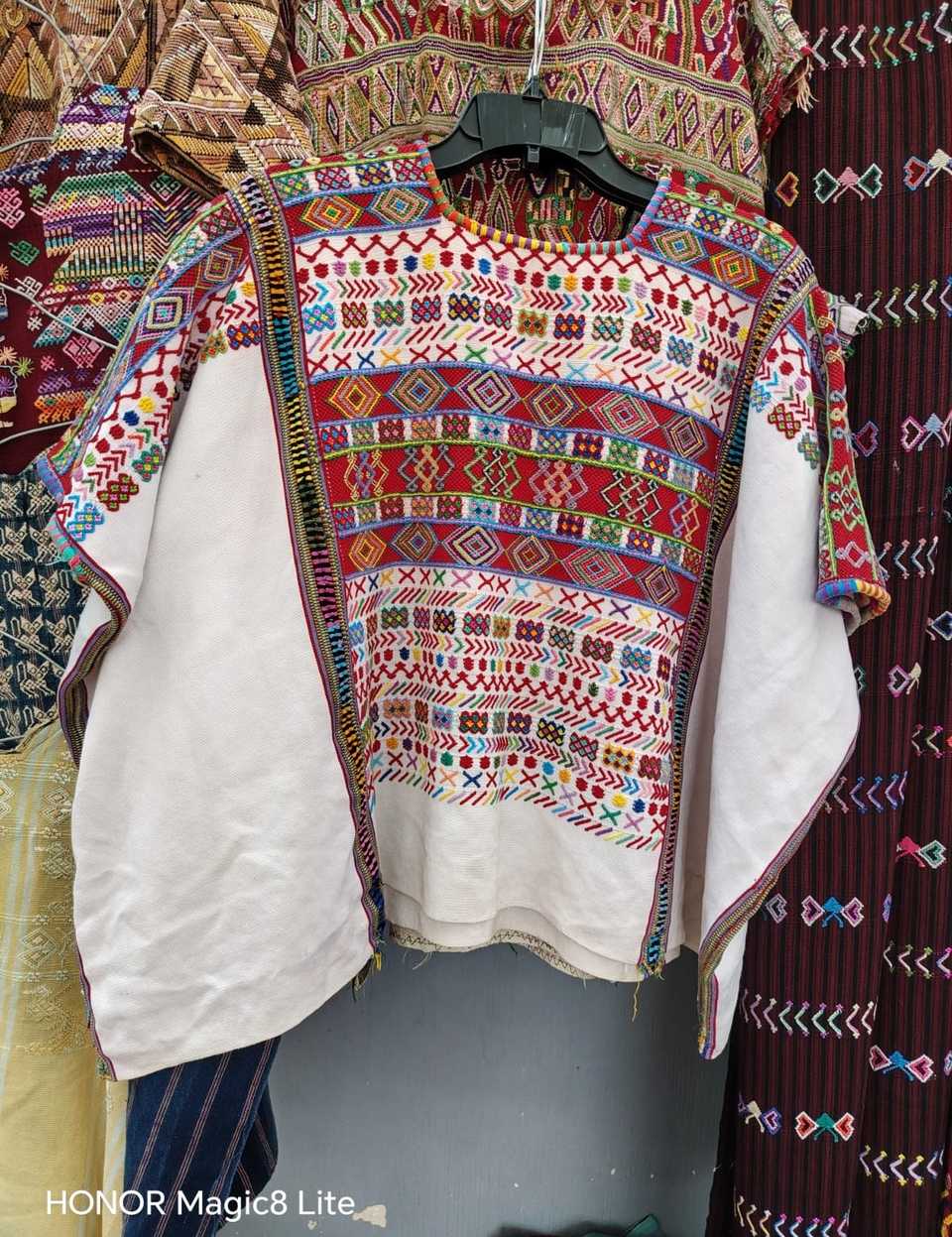 Ceremonial red and white Colotenango huipil #5-334