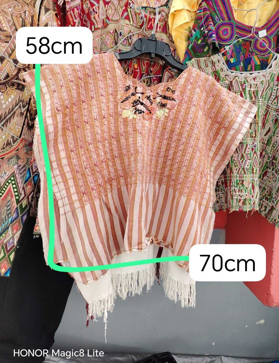 Salmon gingham Santiago huipil #5-43