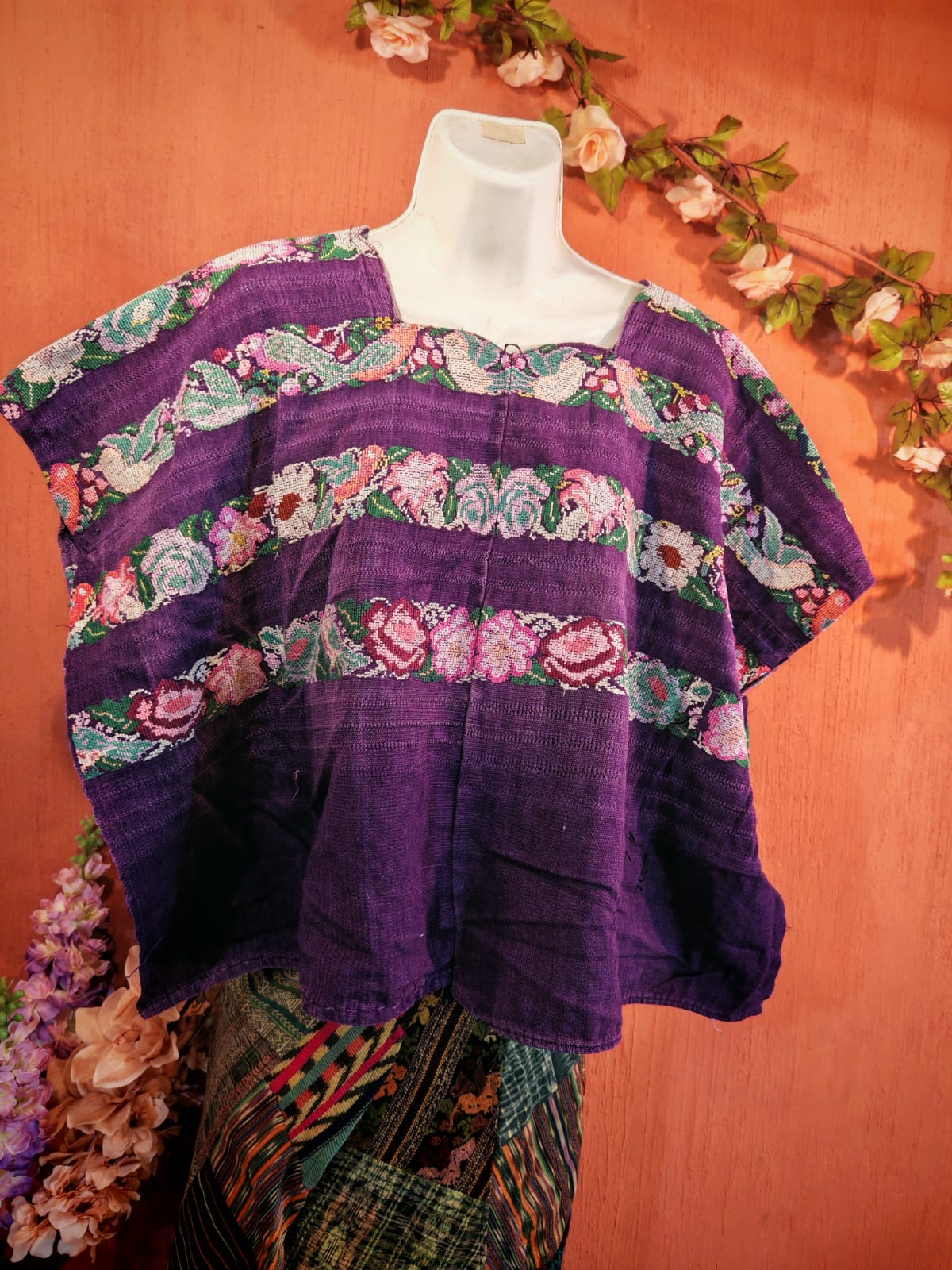 Purple floral huipil (Reserved for Andrea)