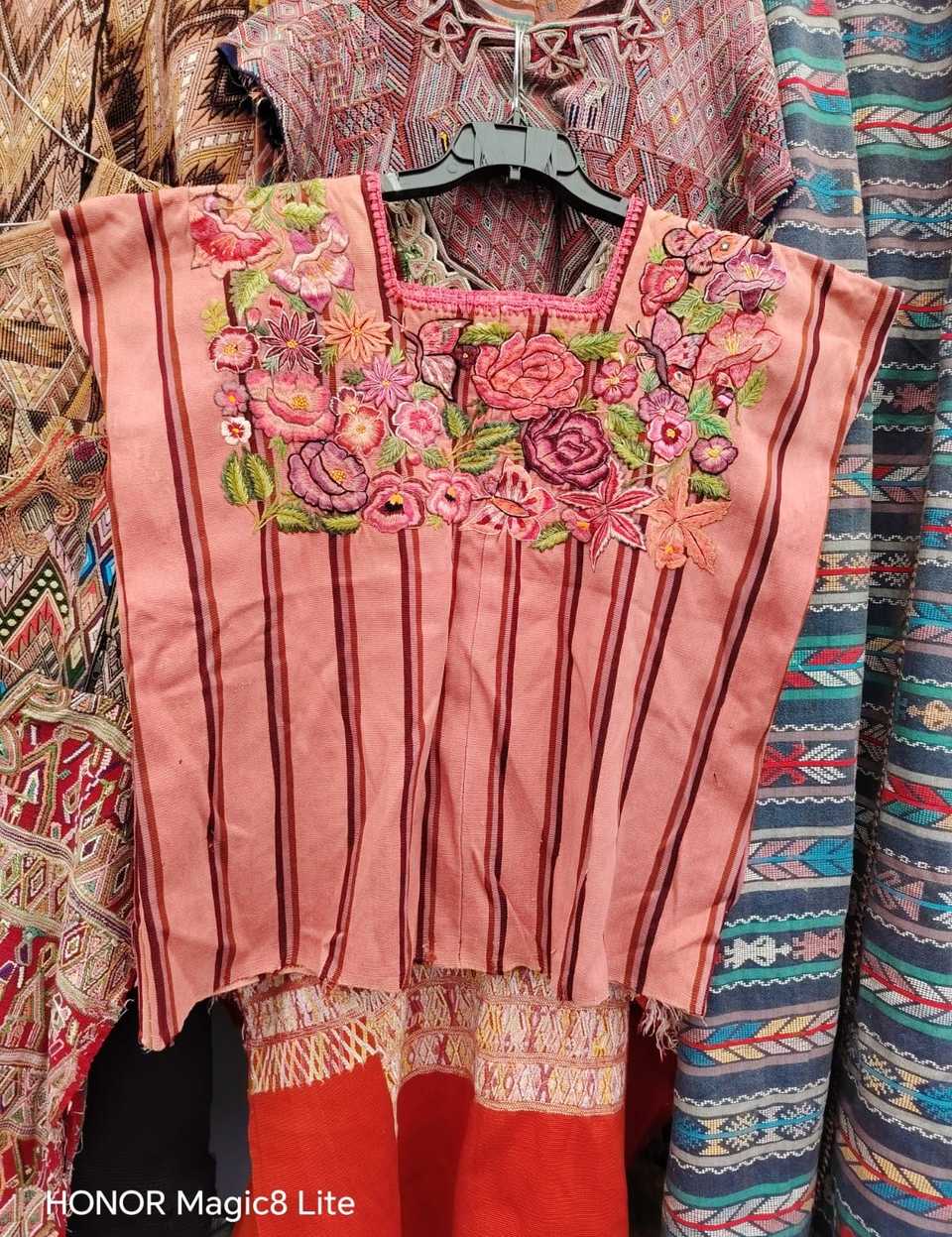 Salmon floral Santiago huipil #4-319