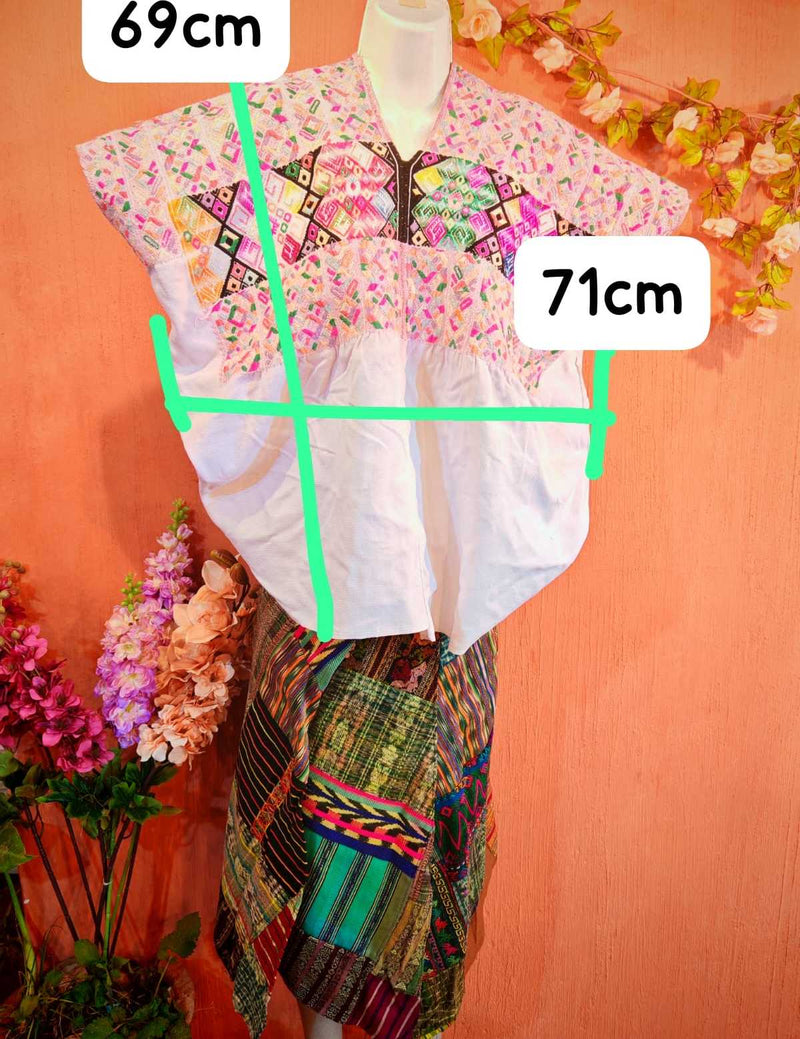 Pale pink Nahuala huipil #4-12