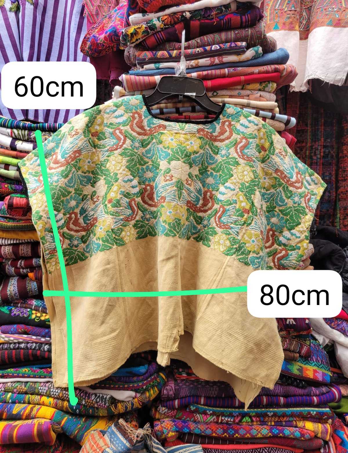 Primrose and green Comalapa huipil #3-35