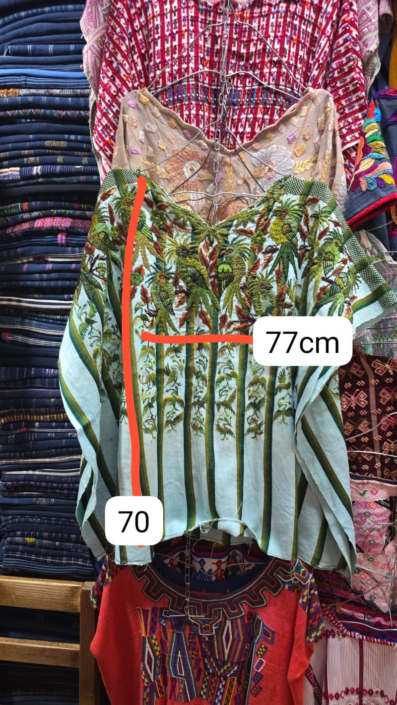 (Reserved for April) Green striped Santiago huipil (Copy)