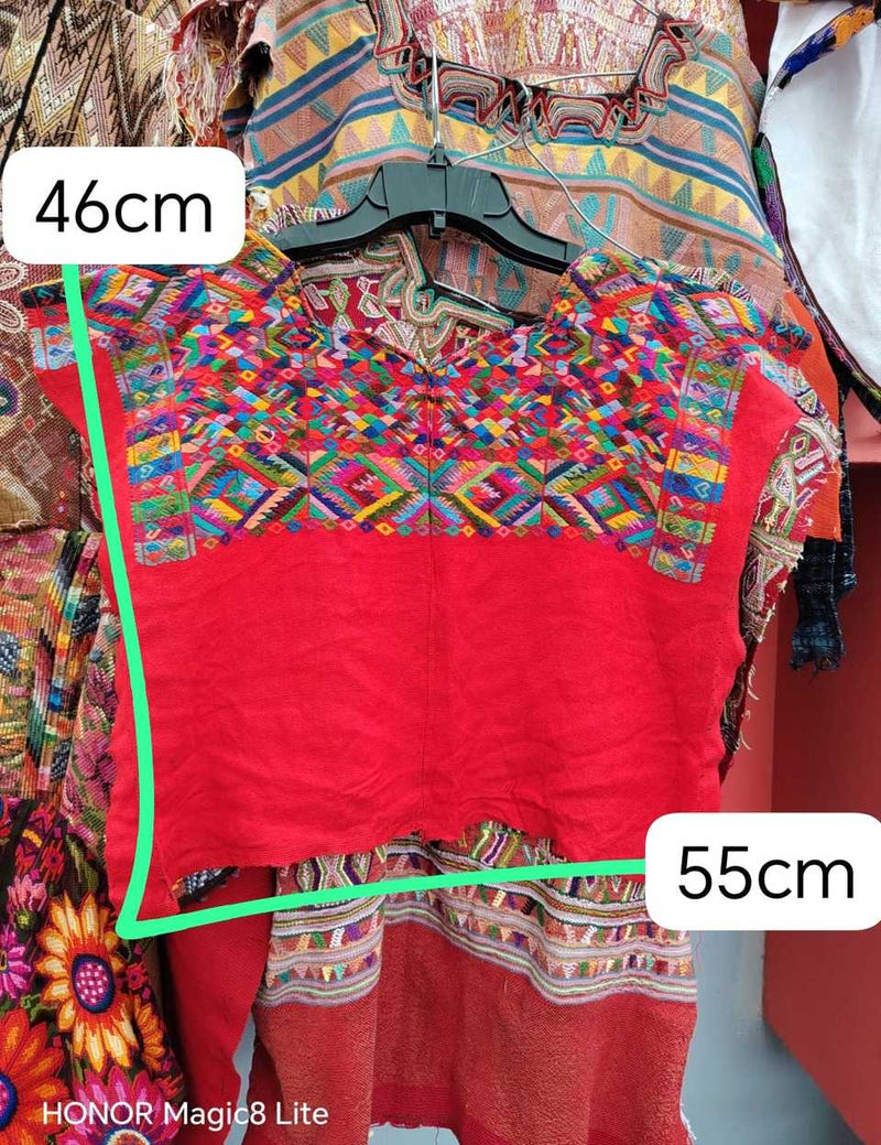 Bright red Nahuala huipil #5-163