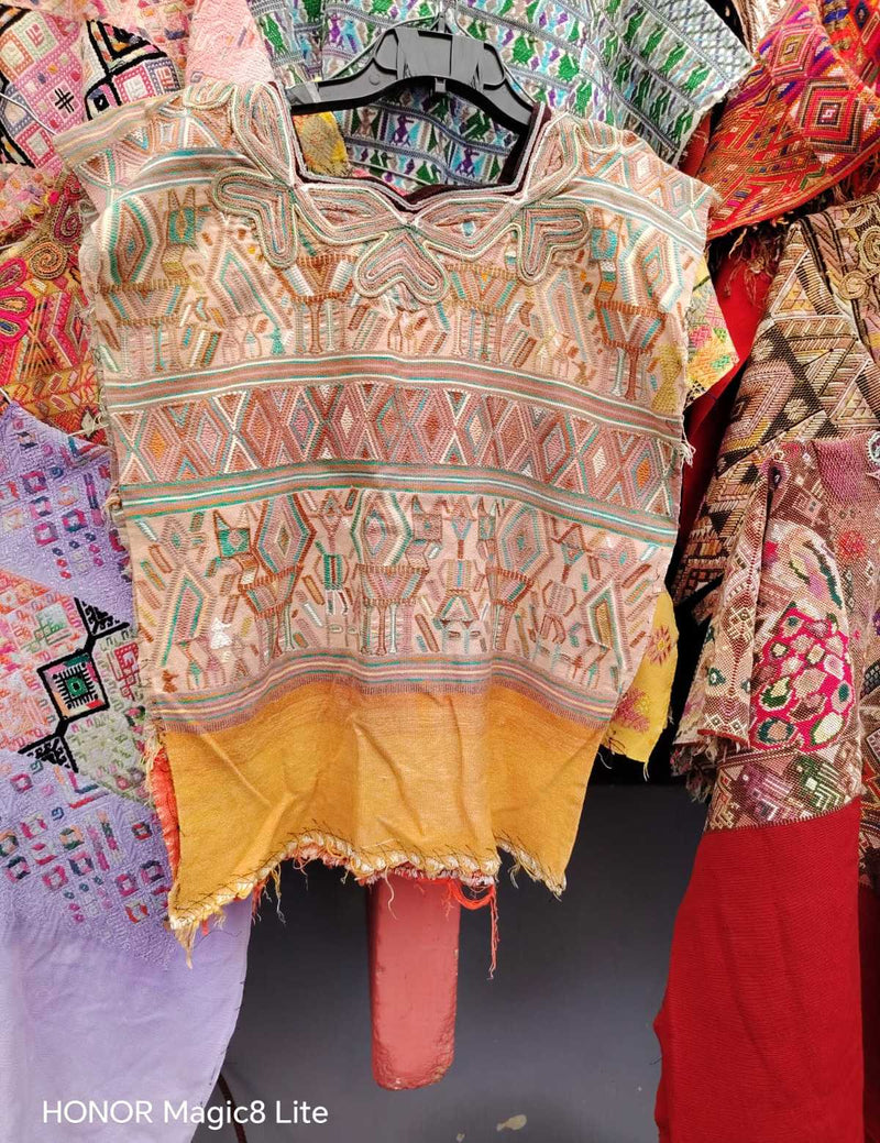 Primrose and pink Nebaj huipil #4-79