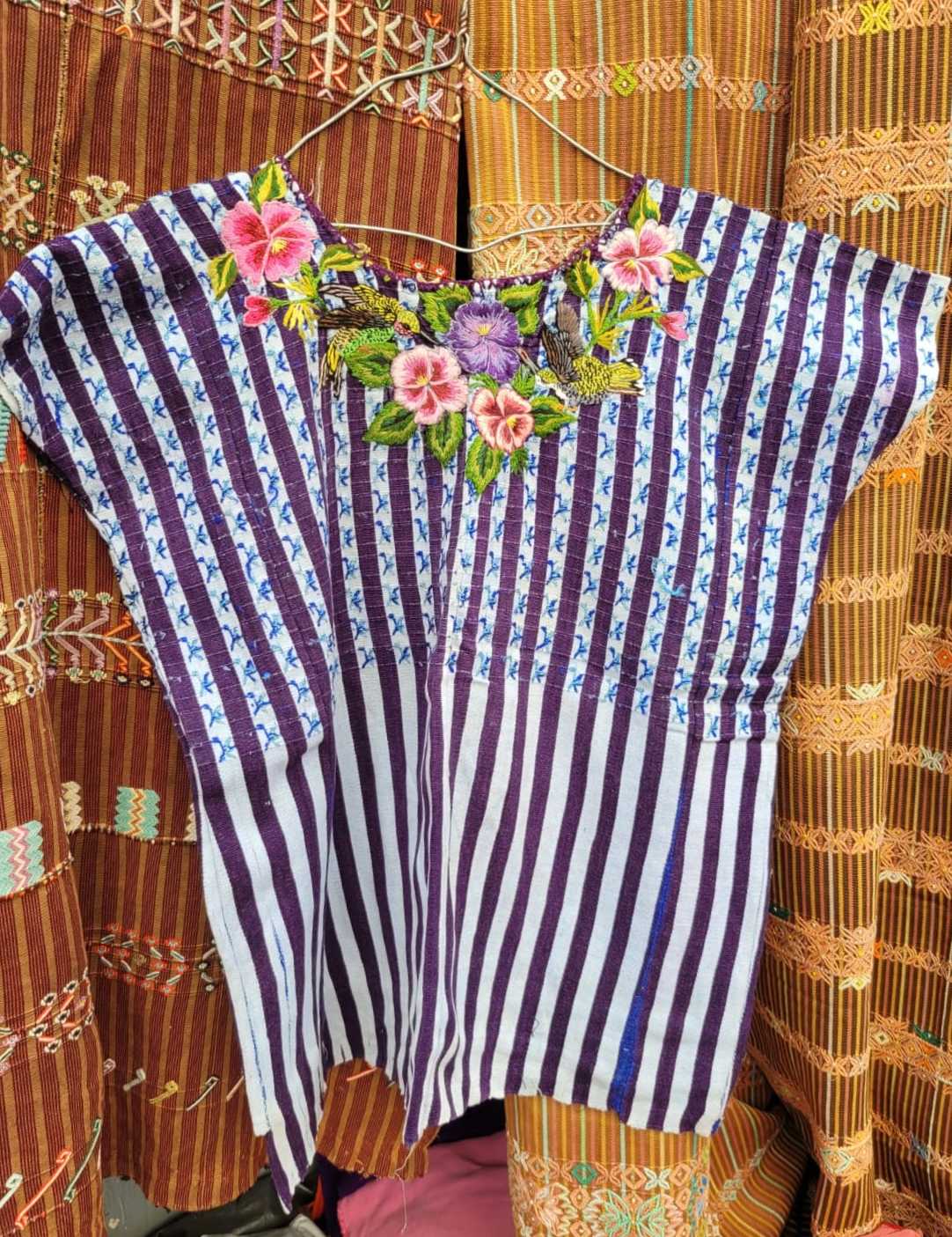 Berry and white Santiago huipil #2-72