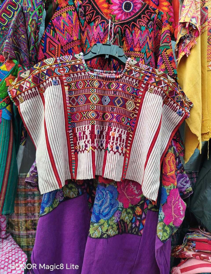 (Reserved for Sarah K) White ceremonial Colotenango huipil #4-249