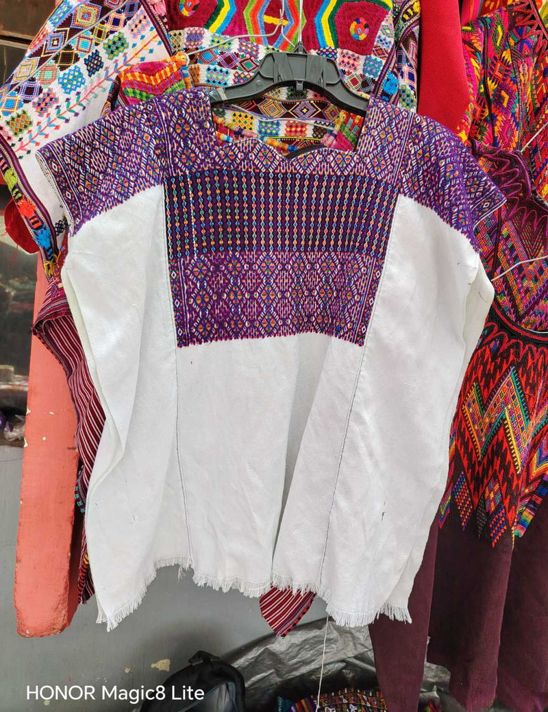 Berry and white Nahuala Huipil #6-221