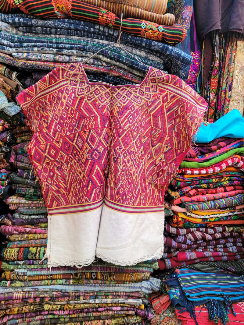 Red and white Nebaj huipil (reserved for Sarah)