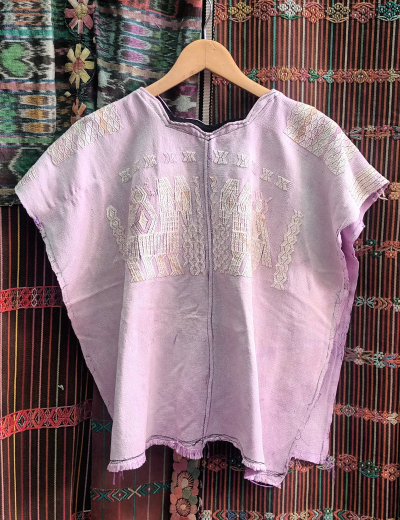 Pale lavender Chajul huipil