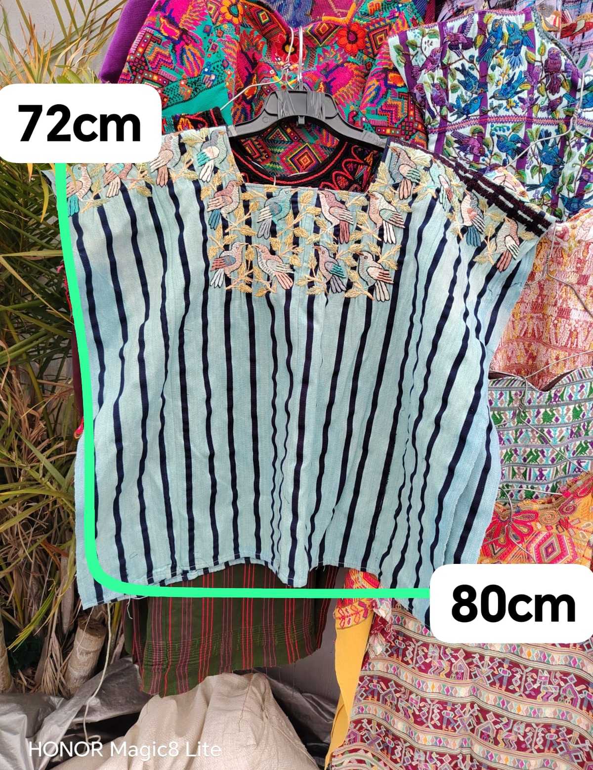 Blue and black striped Santiago huipil #4-188