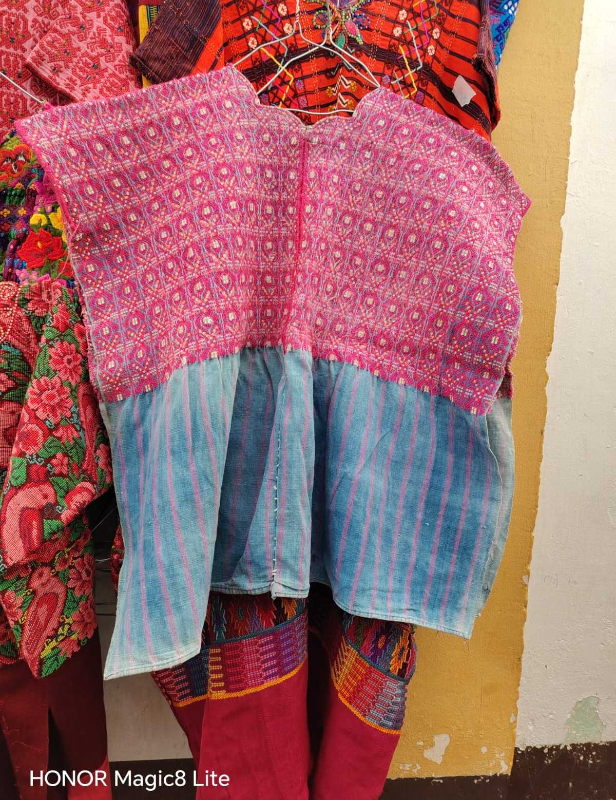 Pink and Indigo Nahuala Huipil #6-340