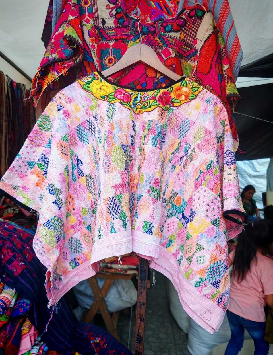 Pale pink Coban huipil #5-16