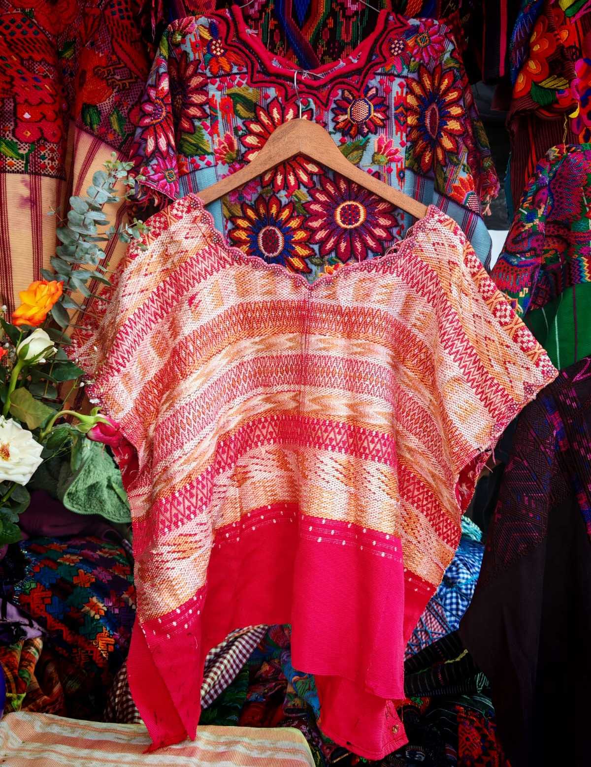 Red and gold Coalapa huipil #6-43