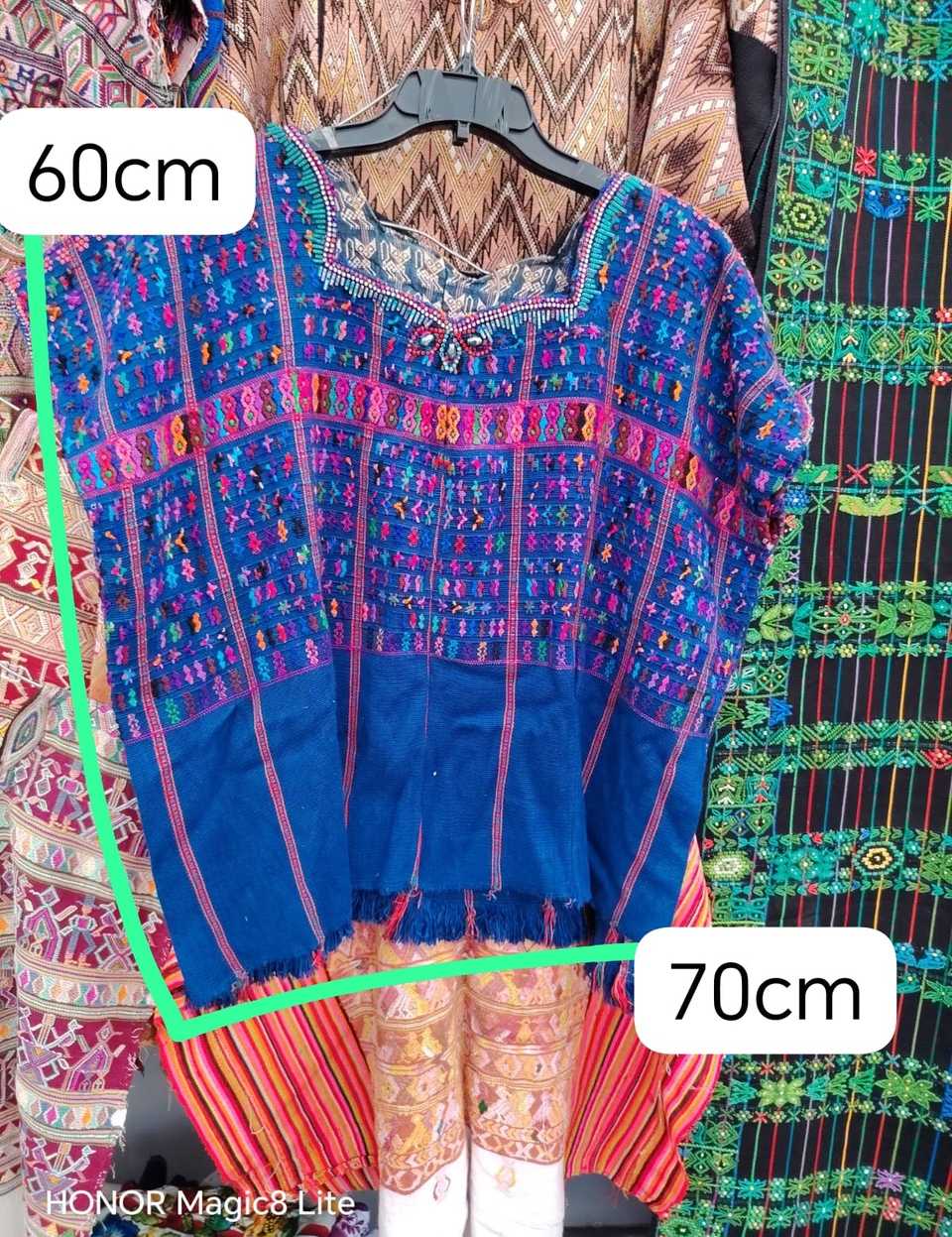 Bright blue and pink San Lucas huipil #5-291
