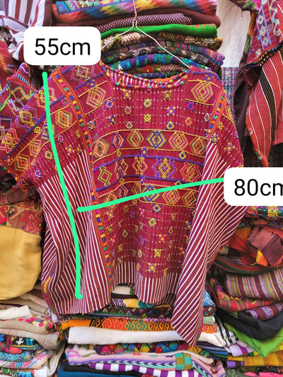 1 huipil rosado de San Lucas Tolimán y 1 huipil rojo de Colotenango (reservado para Janelle)