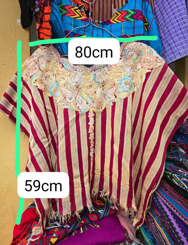 (Reserved for Myriam) Burgundy and gold Patzun huipil #4-179