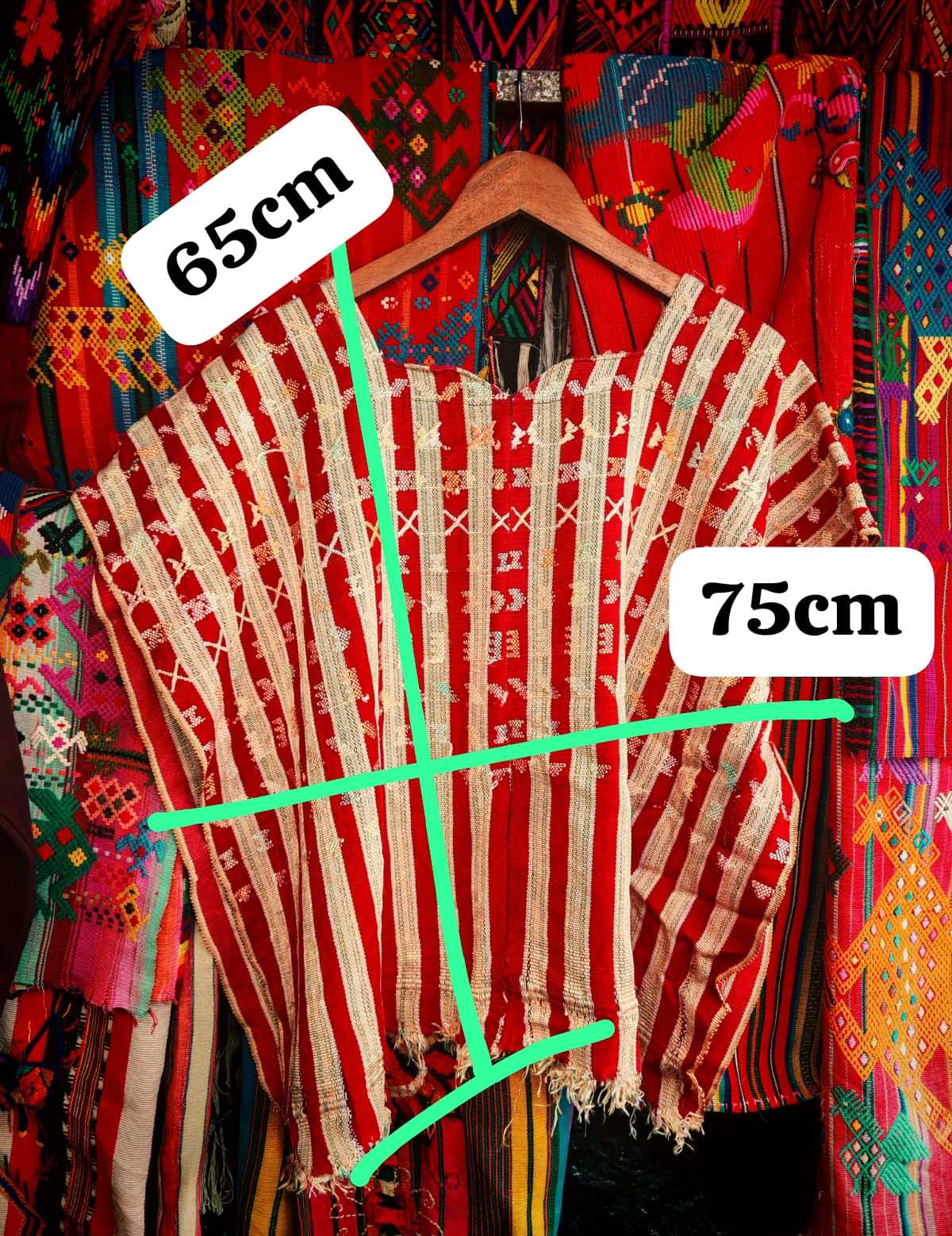 Red and White Striped San Lucas Huipil #6-317