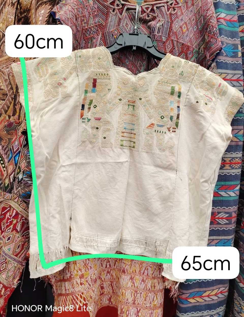 Ceremonial men on ivory Nahuala huipil #4-327