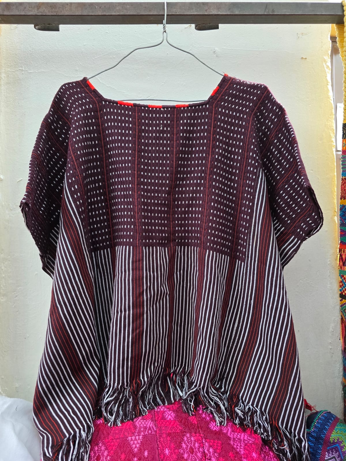 (Reserved for Annette) Burgundy Colotenango huipil