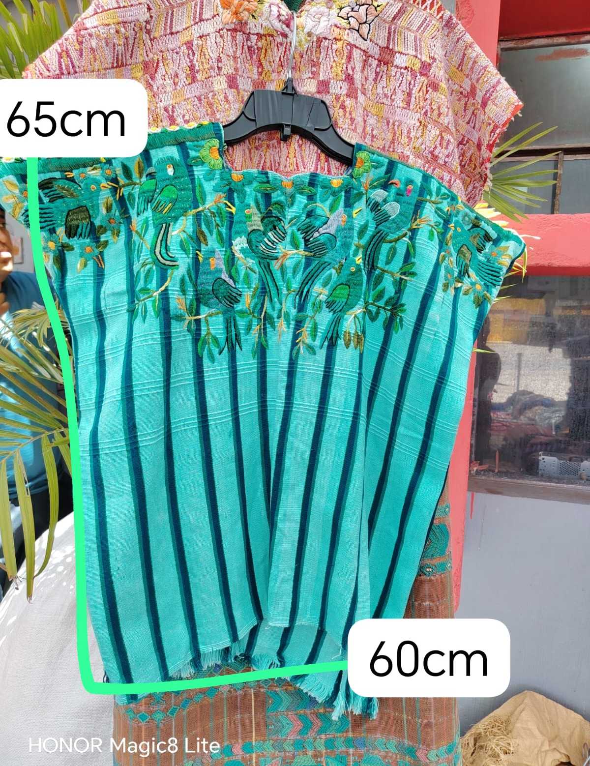 Turquoise green Santiago huipil #5-214