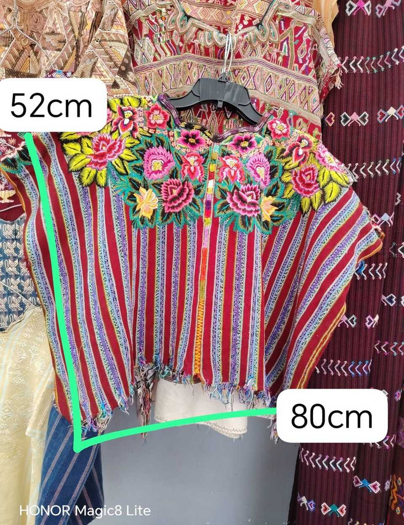 Pink and yellow floral Patzun huipil #5-340