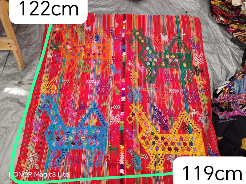 (Reserved for Sarah) Colourful on red Chichi tzute