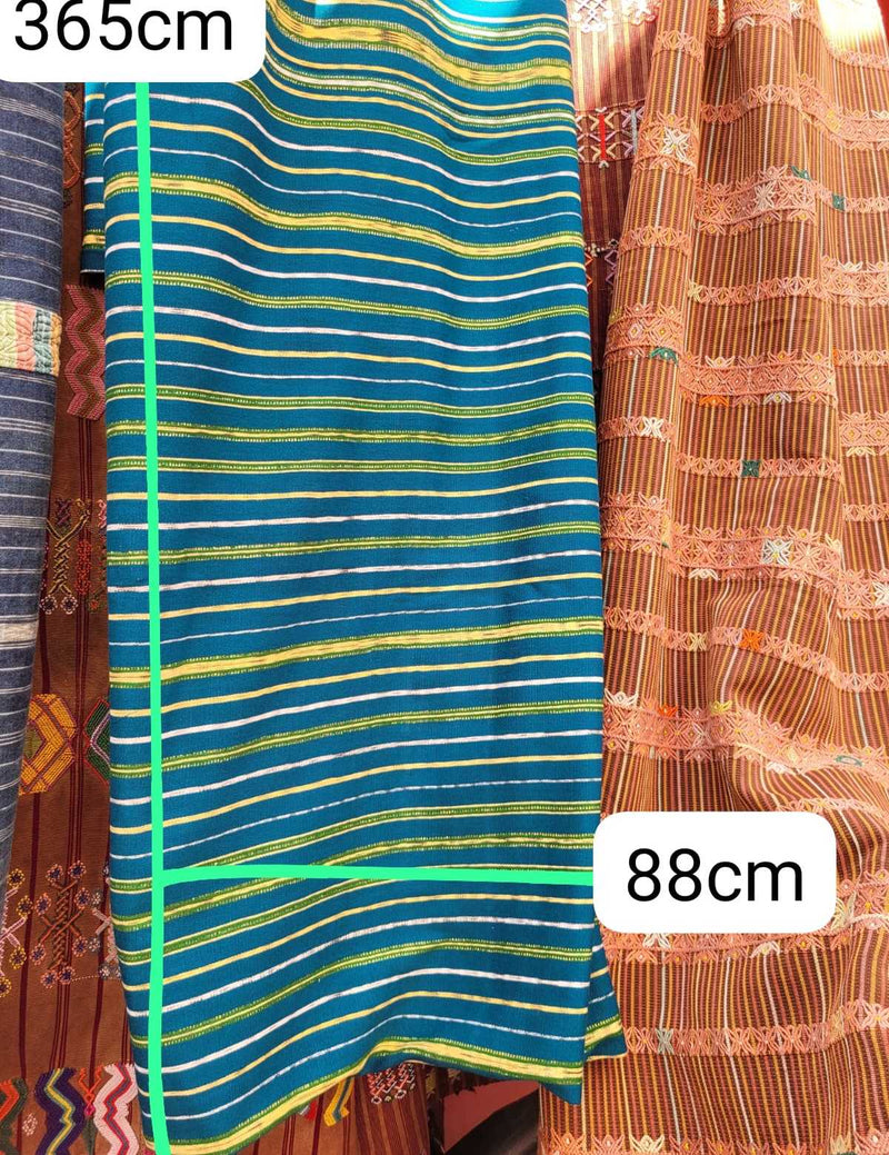 4 different green and blue handwoven cortes #2-104