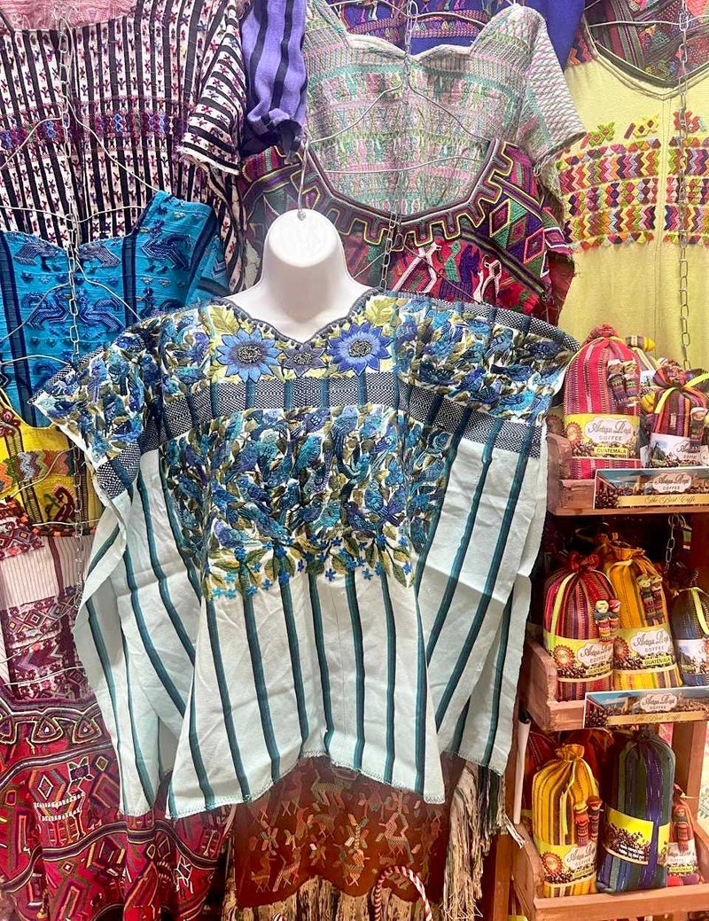 Turquoise and Blue Santiago Huipil #6-395
