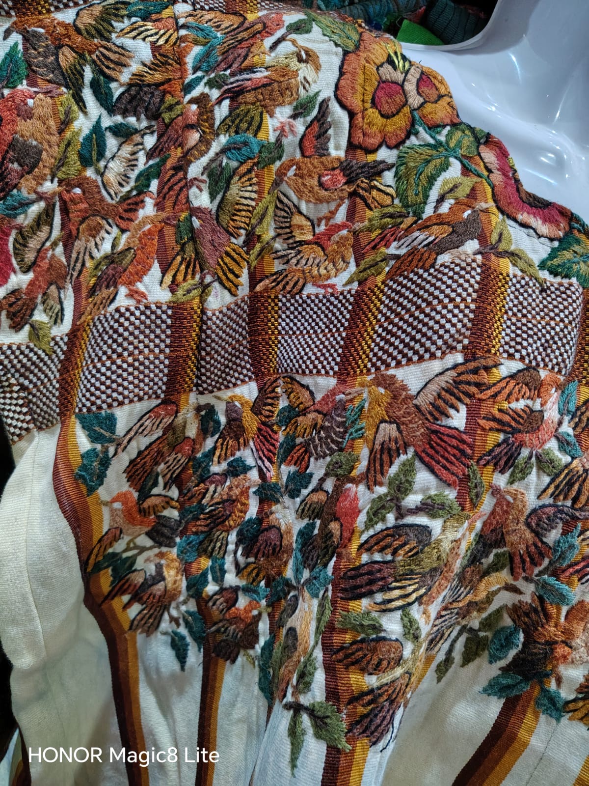 Brown and green Santiago huipil #5-407