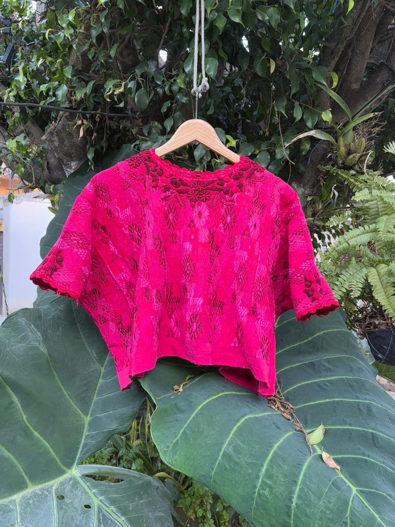 Hot pink Coban huipil for Annie