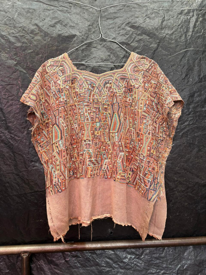Coral and mauve huipil (Reserved for April)