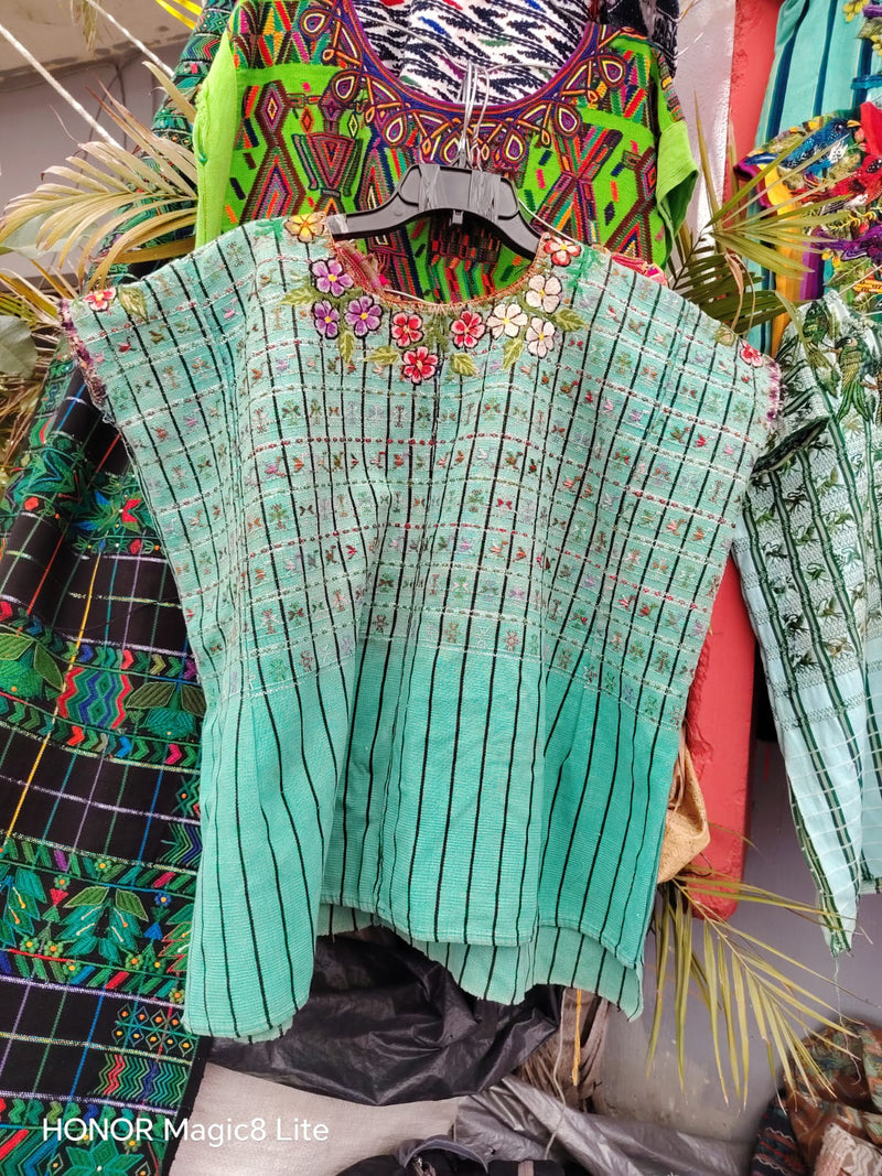 Mint green San Lucas huipil (Reserved for Anne)