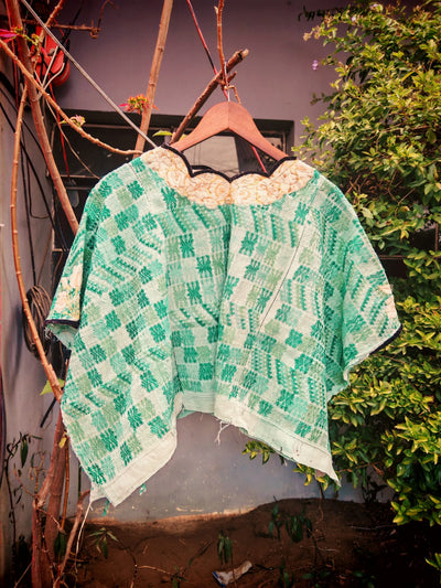 Blue and white Coban huipil (Reserved for April)