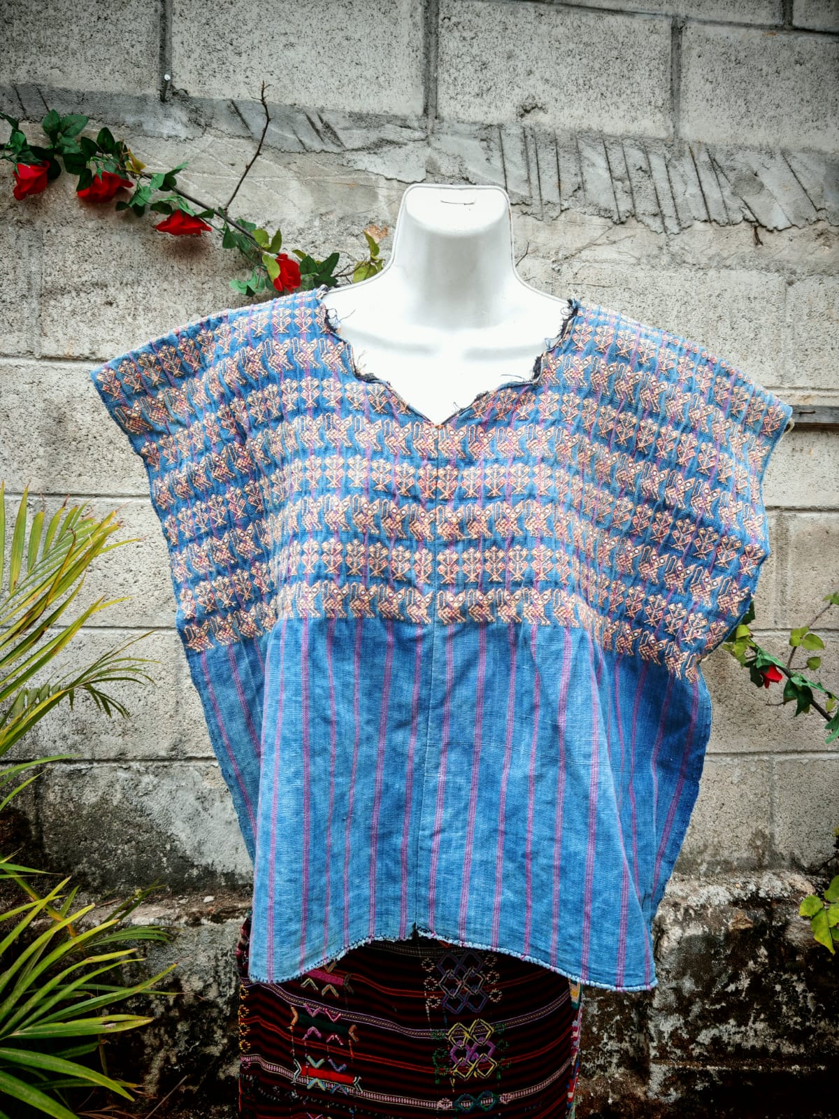 Faded indigo Nahuala huipil (Reserved for Anne)