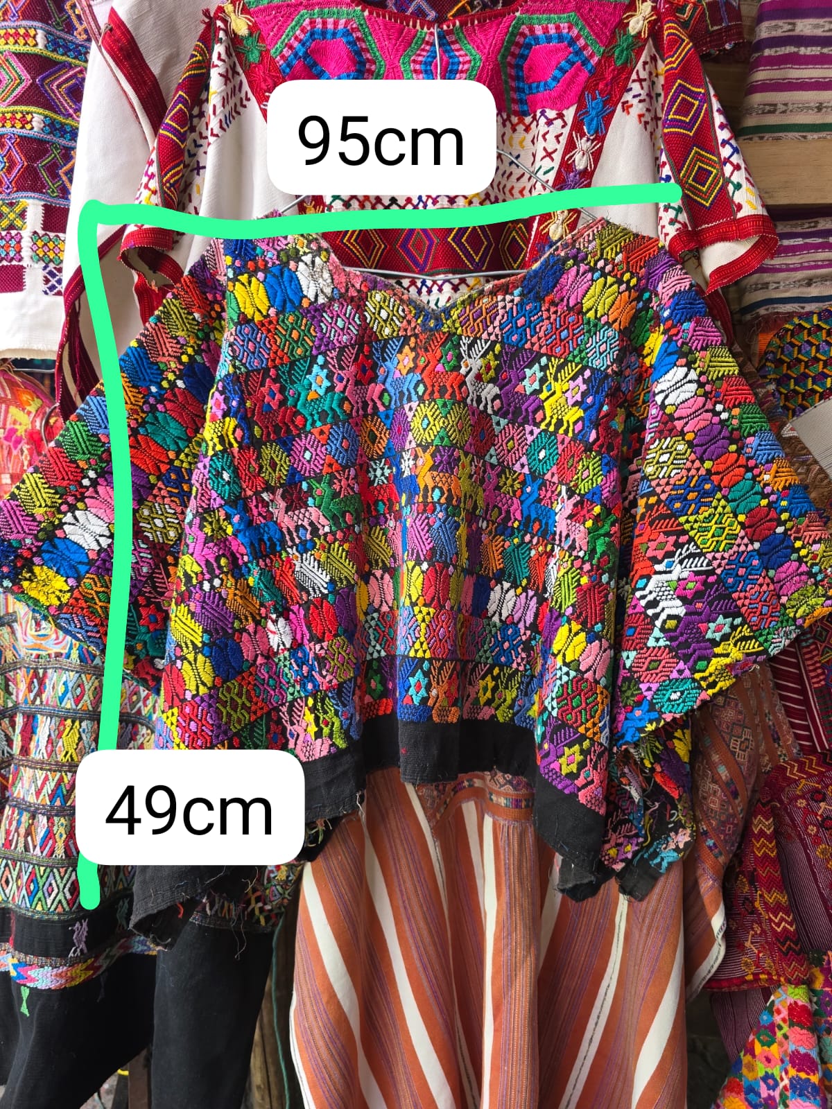 Colorful on black Coban huipil (Reserved for April)