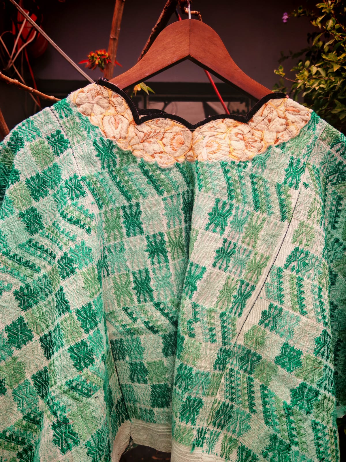 Blue and white Coban huipil (Reserved for April)