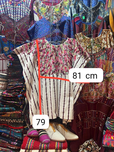 (Reserved for Myriam) Pink birds Santiago huipil