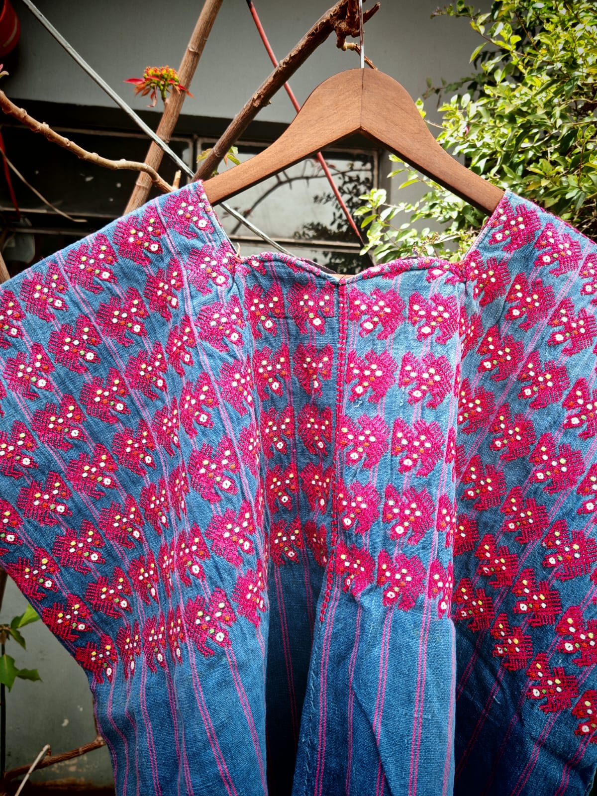 Indigo Nahuala with pink turkeys (Reserved for Margrit)