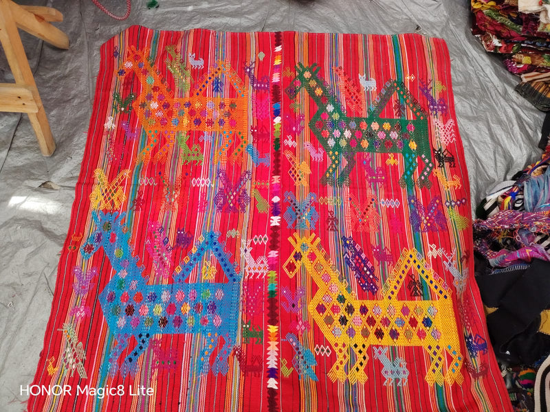 (Reserved for Sarah) Colourful on red Chichi tzute