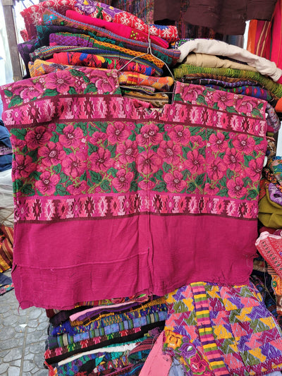 Pink floral Comalapa huipil for Myriam