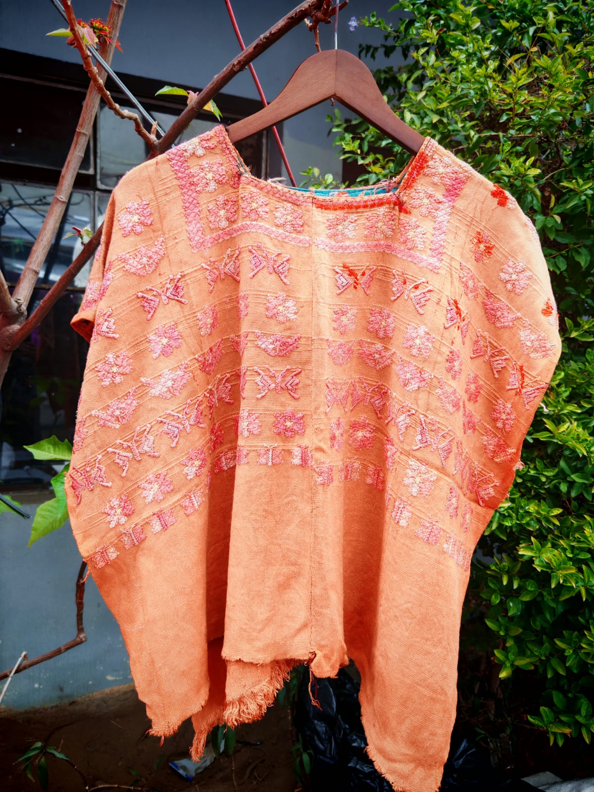 Pink and orange San Lucas Toliman huipil (Reserved for Anne)