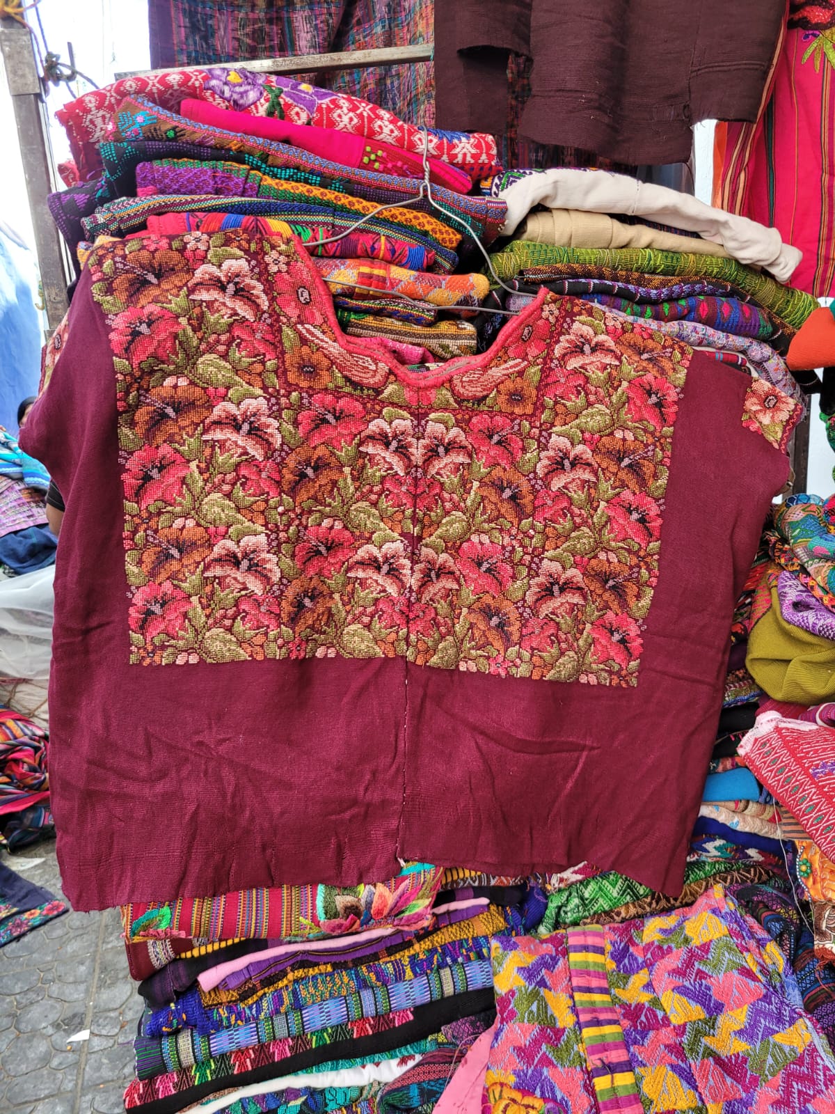 Red floral Comalapa huipil for Sarah